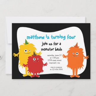 Kleine Monster zum Geburtstag Einladung
