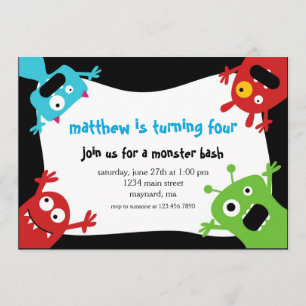 Kleine Monster zum Geburtstag Einladung