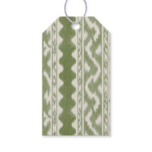 Kleine Moosgrüne Ikat auf Creme