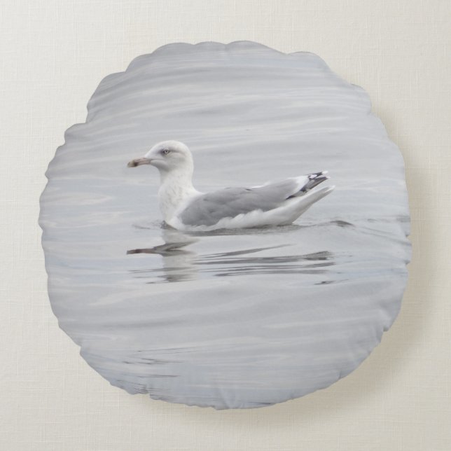 Kleine Möwe Rundes Kissen (Vorderseite)