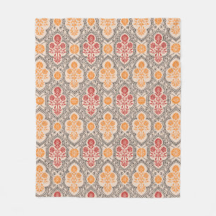 KLEINE MUGHAL BLUME PATTERN-DESIGN HINTERGRUNDKUNS FLEECEDECKE