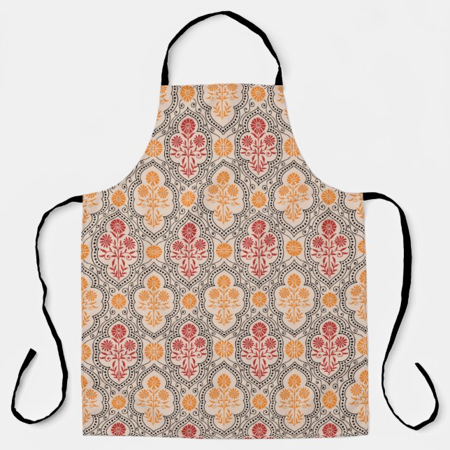 KLEINE MUGHAL BLUME PATTERN-DESIGN HINTERGRUNDKUNS SCHÜRZE (Vorderseite)
