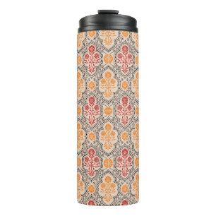 KLEINE MUGHAL BLUME PATTERN-DESIGN HINTERGRUNDKUNS THERMOSBECHER