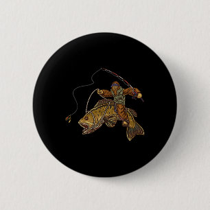Kleine Mund Byss Angelt Bigfoot Fischer Button
