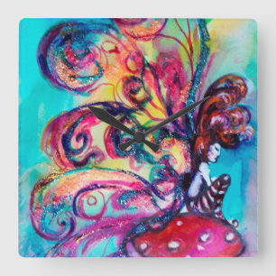 KLEINE MUSHÖMCHEN QUADRATISCHE WANDUHR