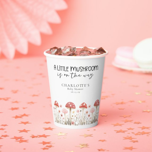 Kleine Mushroom-Wildblumen Babydusche Papiertasse Pappbecher (Insitu)