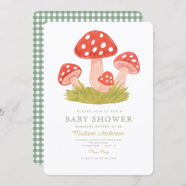 Kleine Mushroom Woodland Babydusche Einladung (Von Creator hochgeladen)