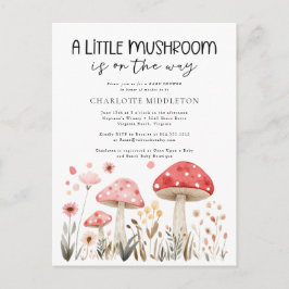 Kleine Mushrooms Wildblume Kinderdusche Postkarte