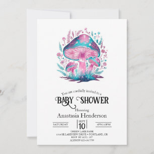 Kleine Mystical Mushroom Babydusche Einladung