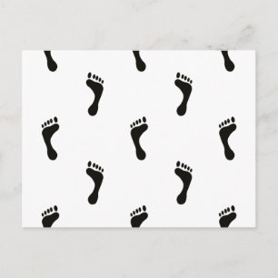 Kleine nackte Füße in Schwarz und Weiß Postkarte