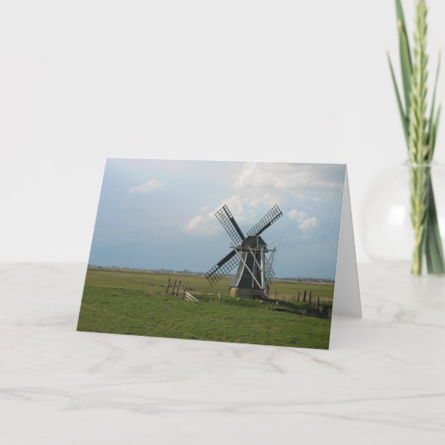 Kleine niederländische Windmühle in der Karte (Vorderseite)