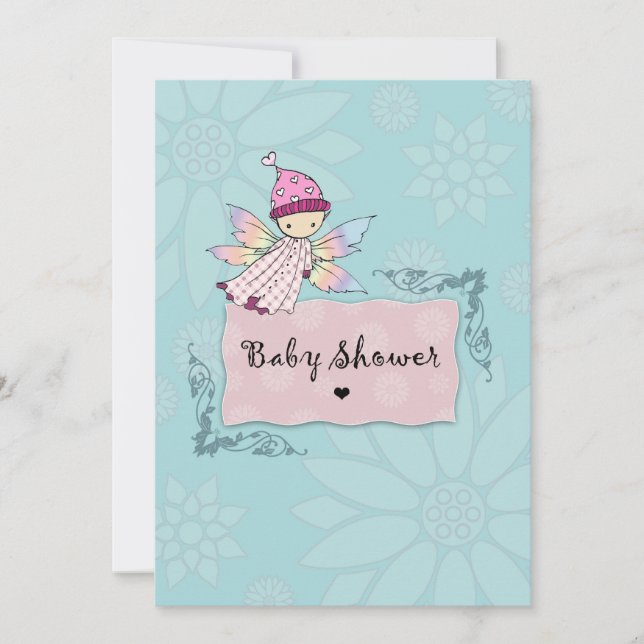 Kleine, Niedliche Baby-Girl-Babydusche lädt ein Einladung (Vorderseite)