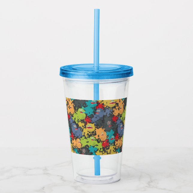 Kleine niedliche lustige Monster Acryltrinkbecher (Vorderseite)