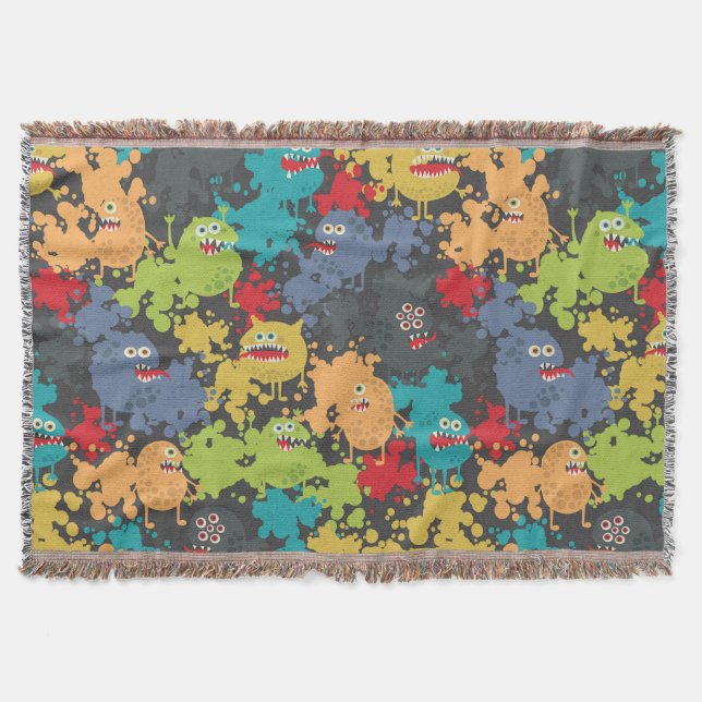 Kleine niedliche lustige Monster Decke (Vorderseite)