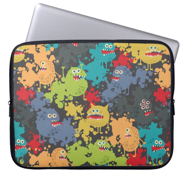 Kleine niedliche lustige Monster Laptopschutzhülle (Vorderseite)