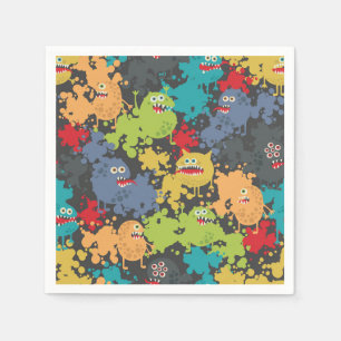 Kleine niedliche lustige Monster Serviette