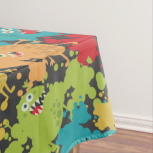 Kleine niedliche lustige Monster Tischdecke
