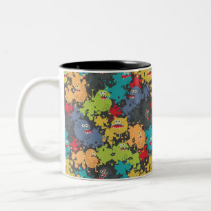 Kleine niedliche lustige Monster Zweifarbige Tasse