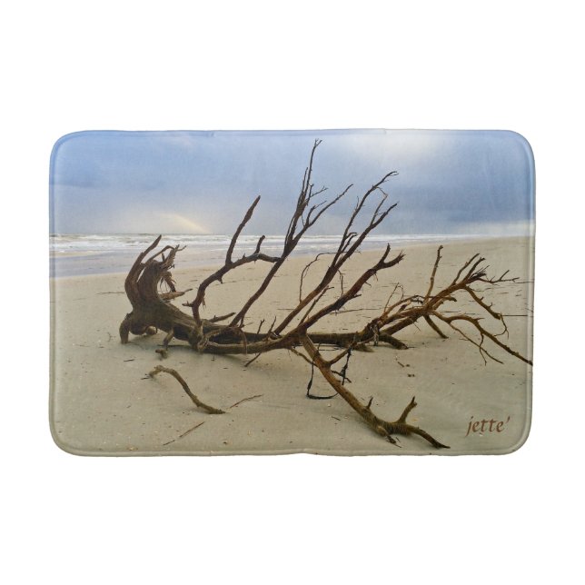 Kleine oder mittlere Strand-Treibholz-Badematte Badematte (Vorderseite)