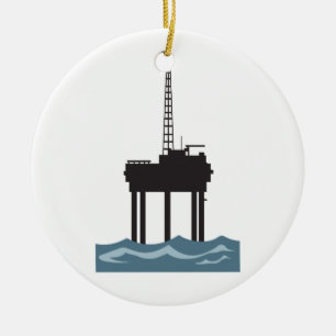 KLEINE ÖLBOHRINSEL KERAMIK ORNAMENT