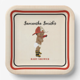 Kleine OM Baby Firefighter Kinderdusche Red. Pappteller