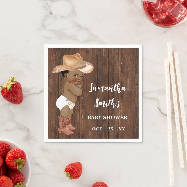 Kleine OM Cowboy Western Baby Dusche Party Dekorat Serviette (Beispiel)