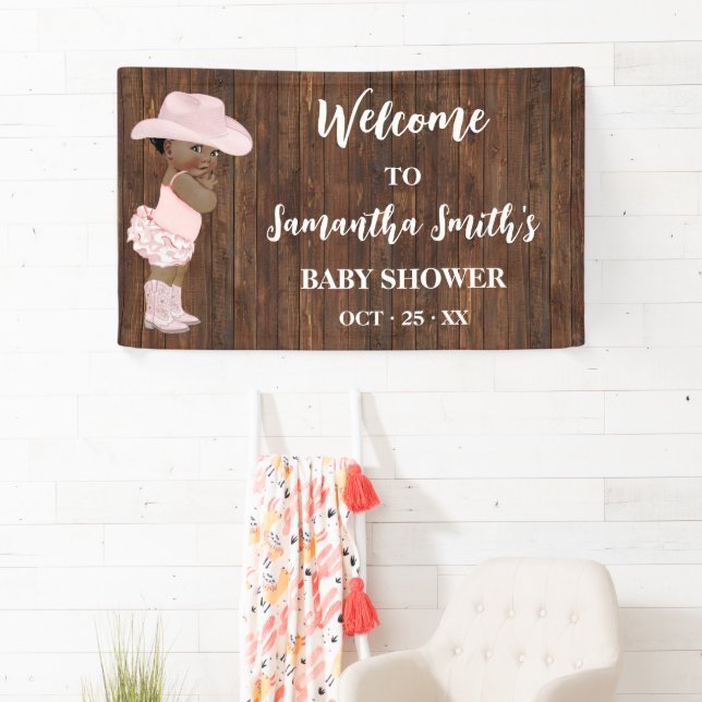 Kleine OM Cowgirl Western Begrüßungsdusche Banner (Insitu)
