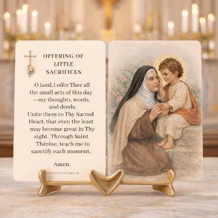 Kleine Opfer Gebet St. Therese Heiligenbildkarte Begleitkarte