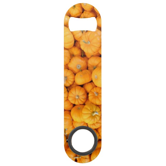 Kleine Orange Fall Harvest Pumpkins Speed Flaschenöffner (Vorderseite)