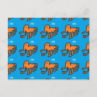 Kleine orange Kraken von Master C..M.F.B Postkarte