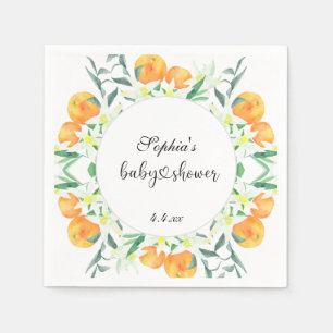Kleine orangefarbene Babydusche Serviette