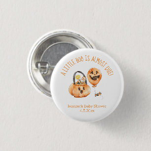 kleine, orangefarbene niedliche Babydusche Button