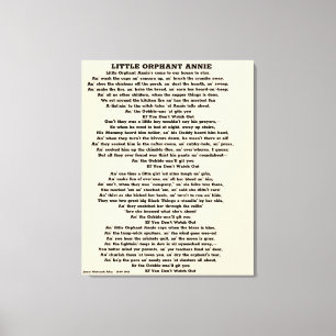 KLEINE ORPHANT ANNIE POEM CANVAS DRUCKEN LEINWANDDRUCK