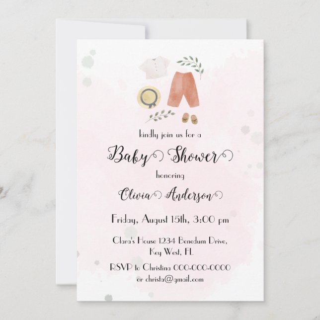 Kleine Outfit Boho Girl Babydusche Save The Date (Vorderseite)