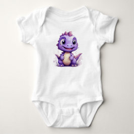Kleine Paarse Dino Baby Strampler