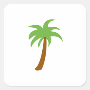 KLEINE PALME QUADRATISCHER AUFKLEBER