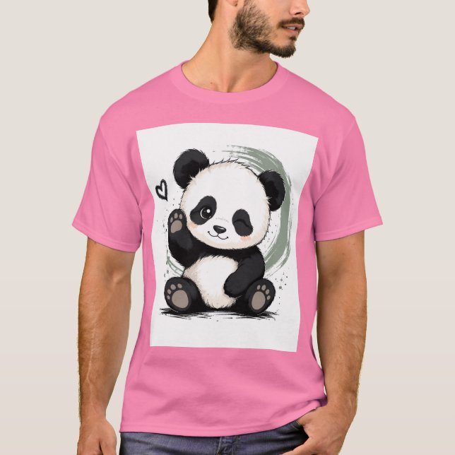 Kleine Panda Stimmung T-Shirt (Vorderseite)