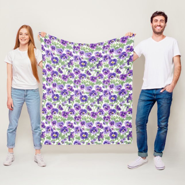 Kleine Pastell Lila Stiefmütterchen Fleecedecke (Beispiel)