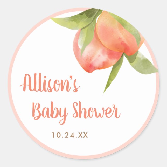 Kleine Peach Girl Baby Duwer Favoriten Runder Aufkleber (Vorderseite)