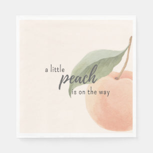 Kleine Peach ist auf dem Weg Baby Shower Serviette
