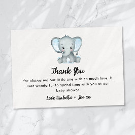Kleine Peanut Blue Elephant Baby Dusche Dankeskarte