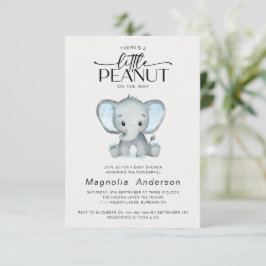 Kleine Peanut Blue Elephant Baby Dusche Einladung
