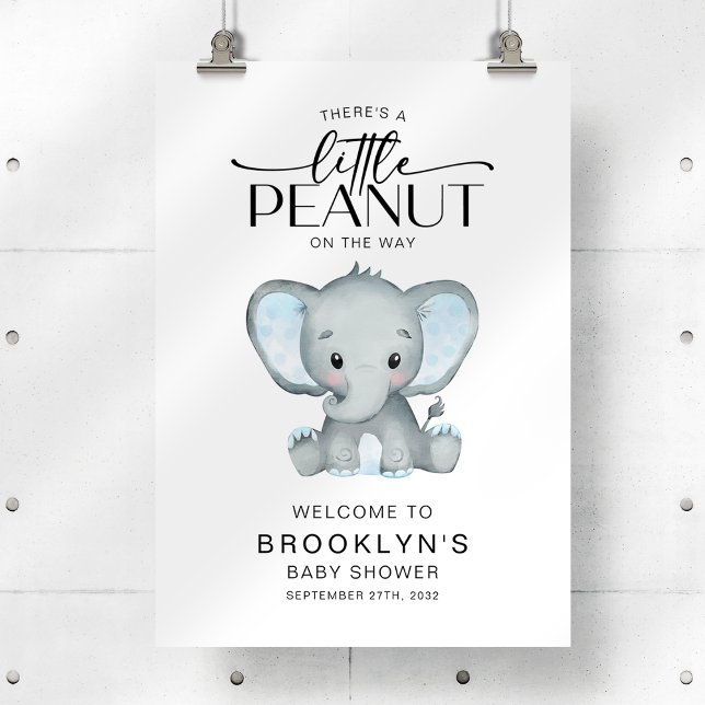 Kleine Peanut Elephant Babydusche Begrüßungszeiche Poster (Von Creator hochgeladen)