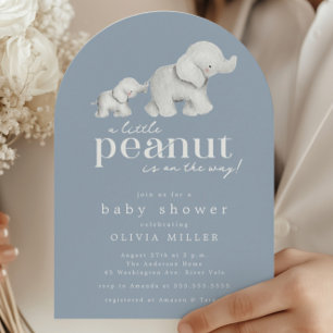 Kleine Peanut Elephant Babydusche Einladung