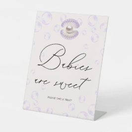 Kleine Pearl Babies sind eine süße Babydusche Sockelschild
