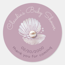 Kleine Pearl Baby Dusche Runder Aufkleber