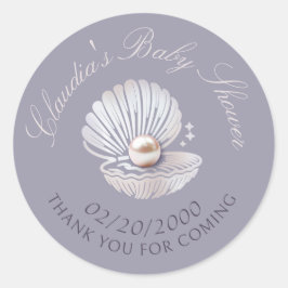 Kleine Pearl Baby Dusche Runder Aufkleber