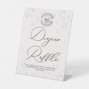 Kleine Pearl Diaper Raffle Baby Dusche Sockelschild