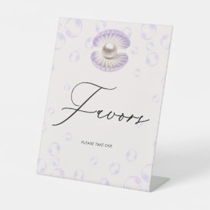 Kleine Pearl Favors Baby Dusche Sockelschild