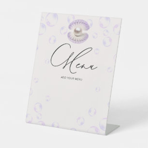 Kleine Pearl Menu Baby Dusche Sockelschild